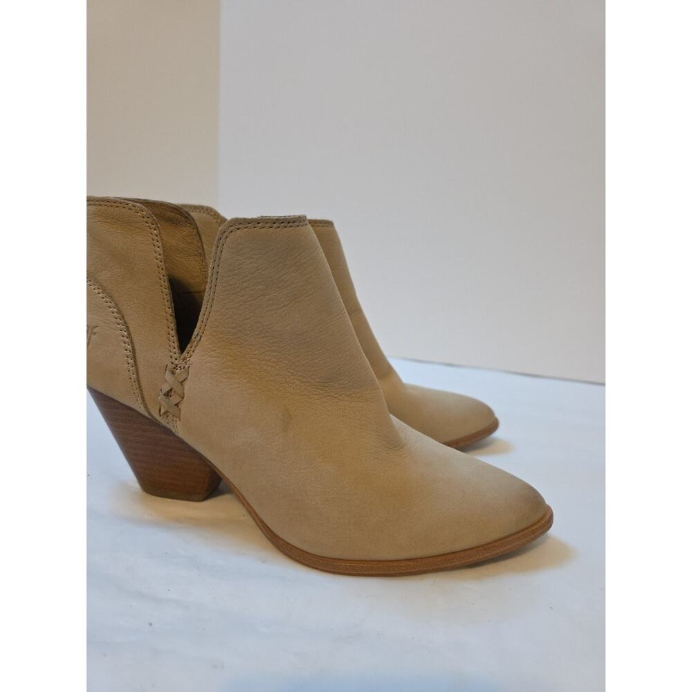 Frye Boots Women 7.5M Reina Cut Out Ankle Bootie Taupe Poined Toe Cuban 3478394 - Picture 8 of 16